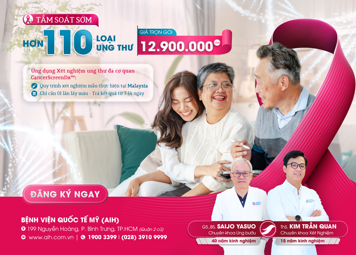 TẦM SOÁT SỚM 110 LOẠI UNG THƯ: AIH TIÊN PHONG GIỚI THIỆU XÉT NGHIỆM CANCERSCREENDX™ – XÉT NGHIỆM 100% TẠI PHÒNG LAB CHUẨN QUỐC TẾ MALAYSIA