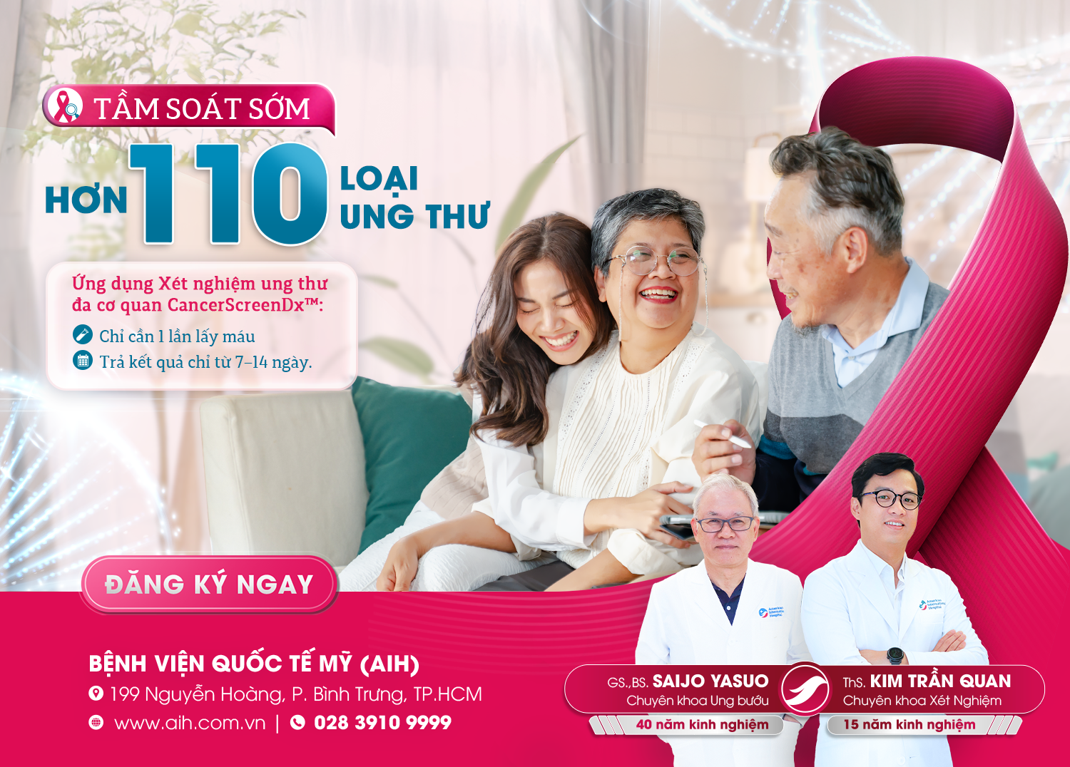 BỆNH VIỆN QUỐC TẾ MỸ (AIH) TIÊN PHONG ỨNG DỤNG XÉT NGHIỆM CANCERSCREENDX™ - TẦM SOÁT SỚM HƠN 110 LOẠI UNG THƯ