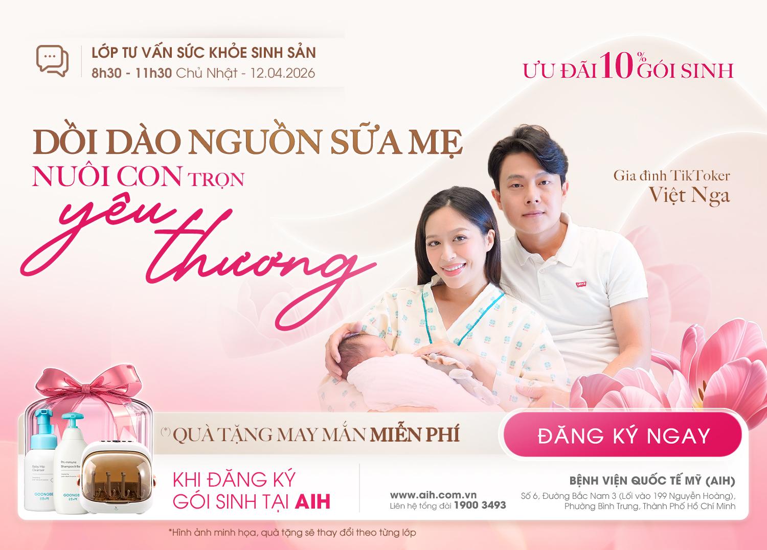 LỚP TƯ VẤN SỨC KHOẺ SINH SẢN 12/04/2026: DINH DƯỠNG KHI NUÔI CON BẰNG SỮA MẸ & HỎI ĐÁP THAI KỲ