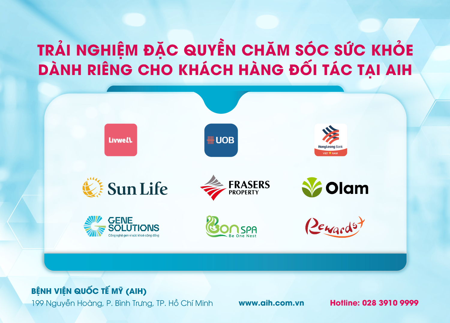 TRẢI NGHIỆM ĐẶC QUYỀN CHĂM SÓC SỨC KHỎE DÀNH RIÊNG CHO KHÁCH HÀNG ĐỐI TÁC TẠI AIH