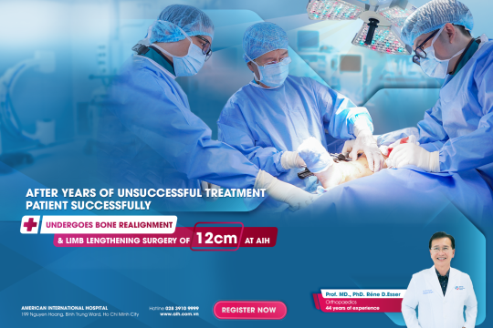 AFTER YEARS OF UNSUCCESSFUL TREATMENT, PATIENT SUCCESSFULLY UNDERGOES BONE REALIGNMENT AND LIMB LENGTHENING SURGERY OF 12 CM AT AIH