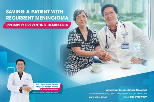 SAVING A PATIENT WITH RECURRENT MENINGIOMA, PROMPTLY PREVENTING HEMIPLEGIA