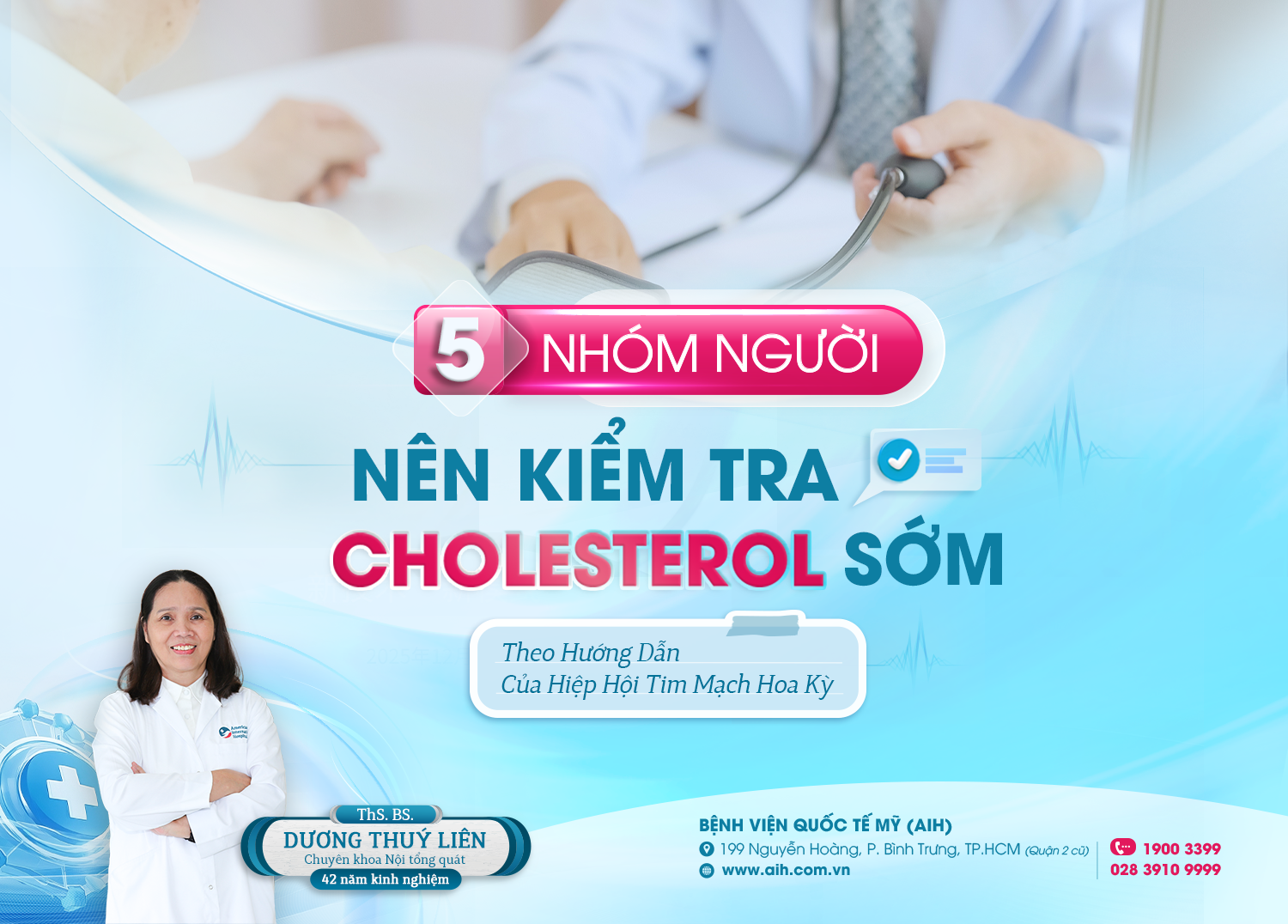 5 NHÓM NGƯỜI NÊN KIỂM TRA CHOLESTEROL SỚM THEO HƯỚNG DẪN CỦA HIỆP HỘI TIM MẠCH HOA KỲ
