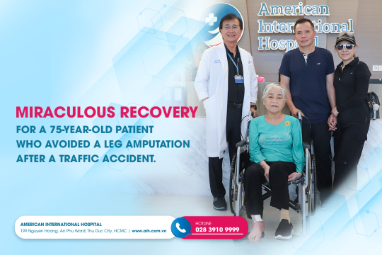 MIRACULOUS RECOVERY FOR A 75-YEAR-OLD PATIENT WHO AVOIDED A LEG AMPUTATION AFTER A TRAFFIC ACCIDENT.