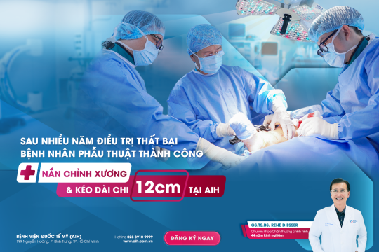 SAU NHIỀU NĂM ĐIỀU TRỊ THẤT BẠI BỆNH NHÂN PHẪU THUẬT THÀNH CÔNG NẮN CHỈNH XƯƠNG VÀ KÉO DÀI CHI 12 CM TẠI AIH