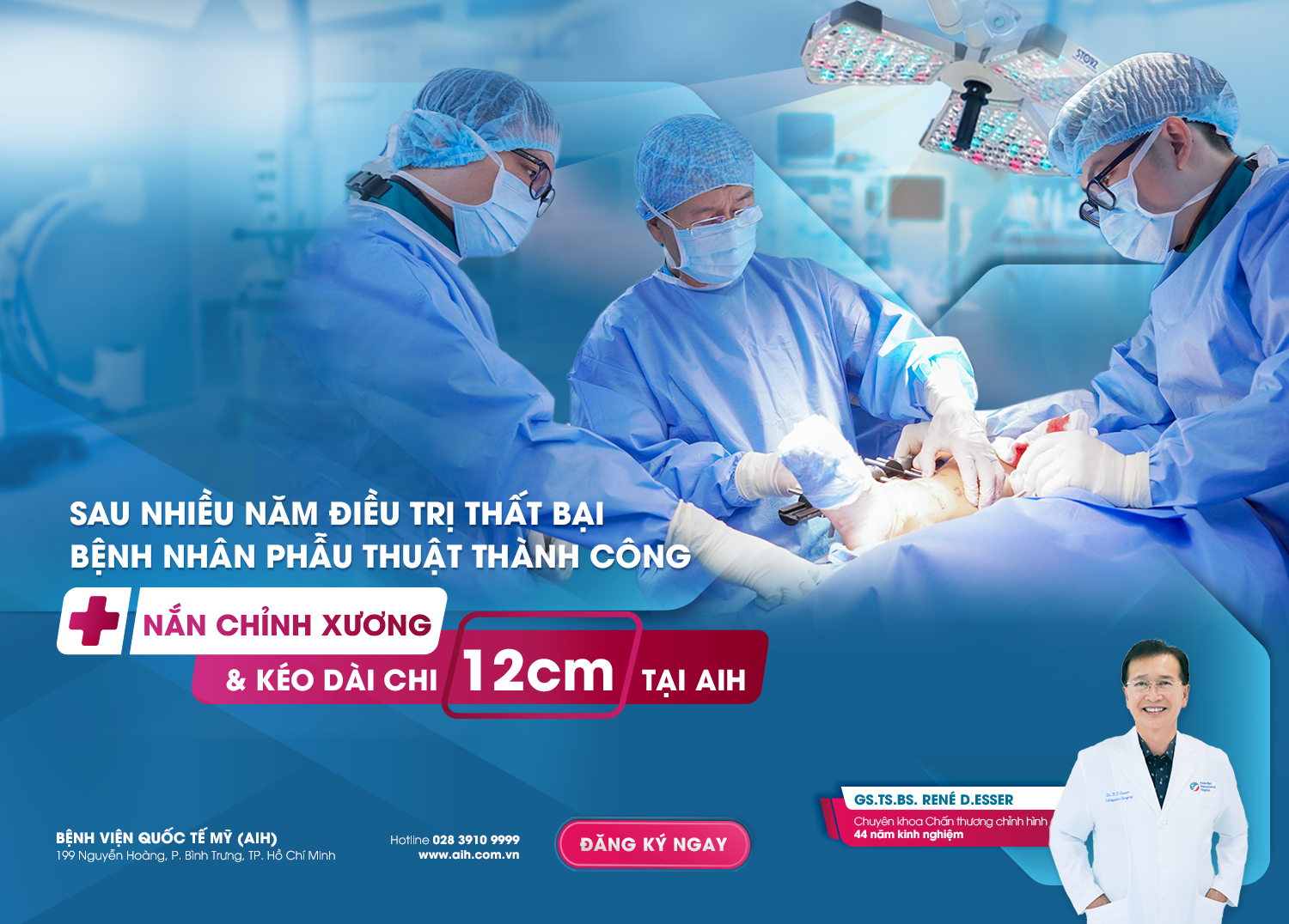 SAU NHIỀU NĂM ĐIỀU TRỊ THẤT BẠI BỆNH NHÂN PHẪU THUẬT THÀNH CÔNG NẮN CHỈNH XƯƠNG VÀ KÉO DÀI CHI 12 CM TẠI AIH