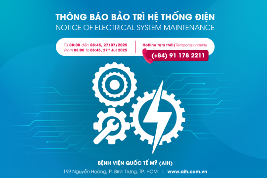 THÔNG BÁO BẢO TRÌ HỆ THỐNG ĐIỆN