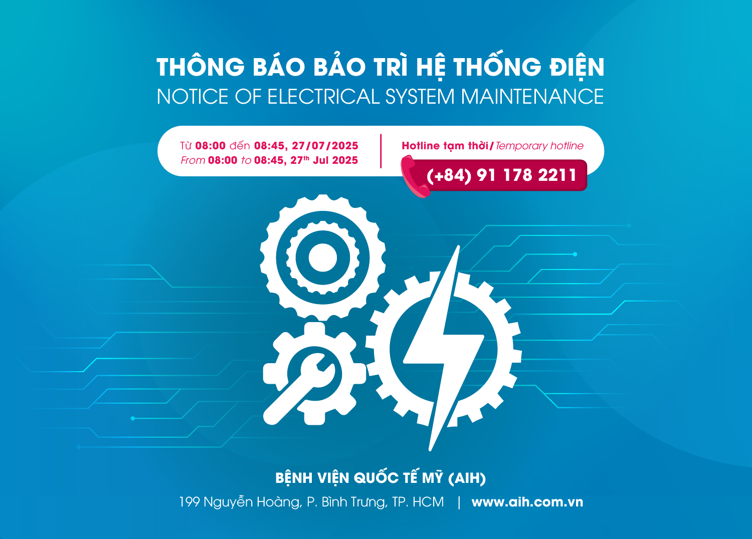 NOTICE OF ELECTRICAL SYSTEM MAINTENANCE