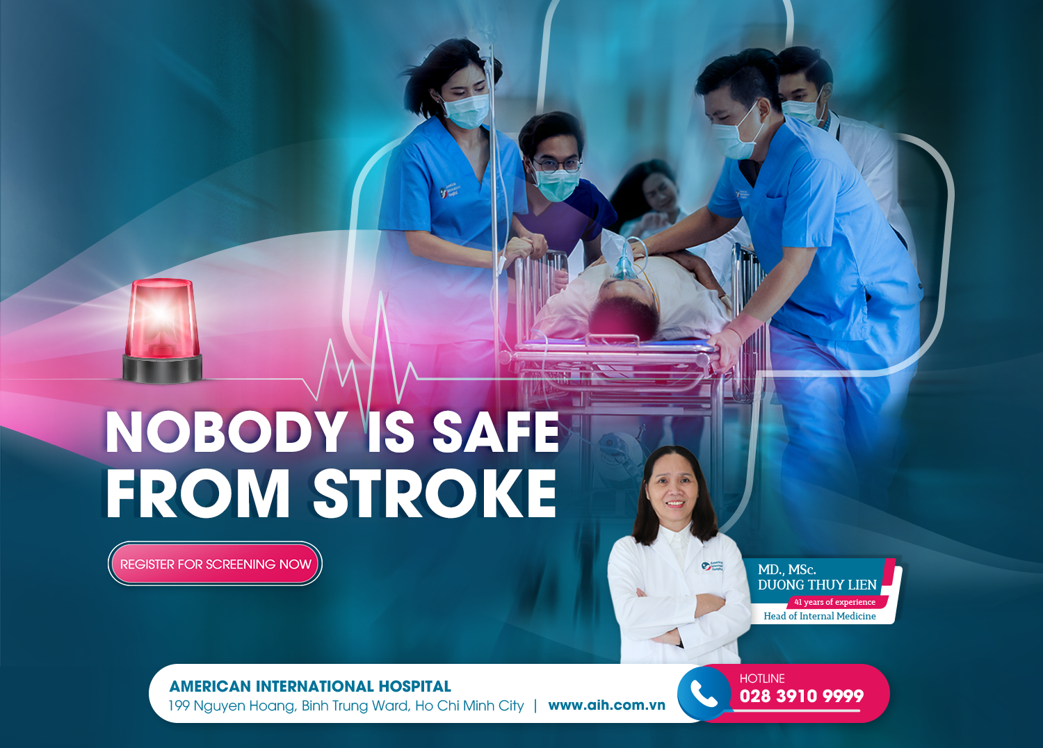 NOBODY IS SAFE FROM STROKE | EARLY SCREENING TO PROTECT YOURSELF AND YOUR FAMILY.