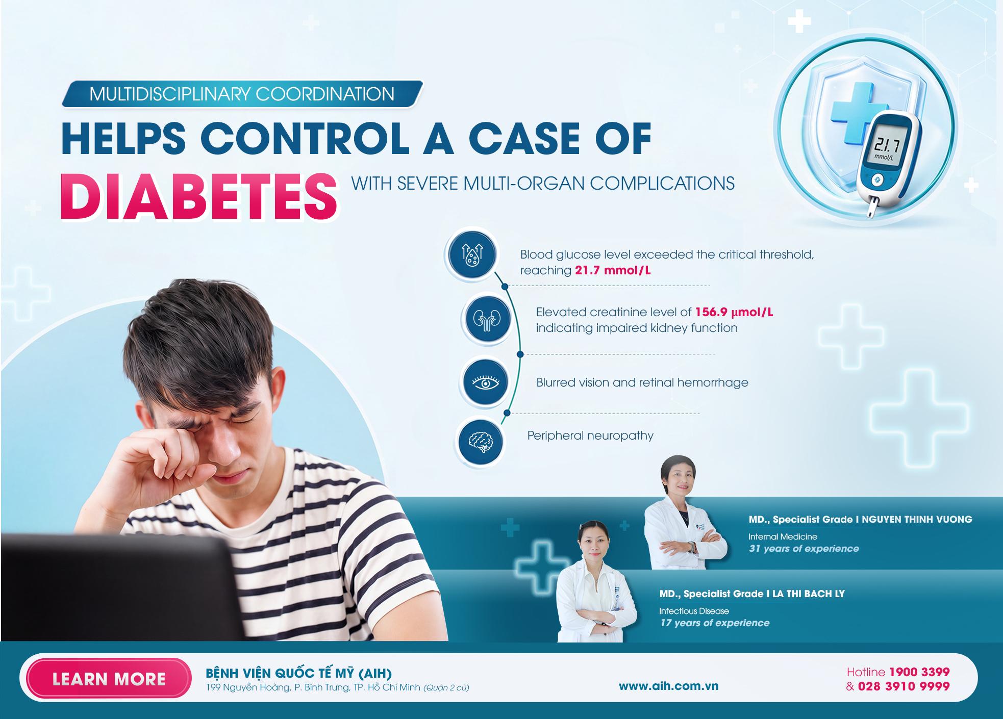 MULTIDISCIPLINARY COORDINATION HELPS CONTROL A CASE OF DIABETES WITH SEVERE MULTI-ORGAN COMPLICATIONS