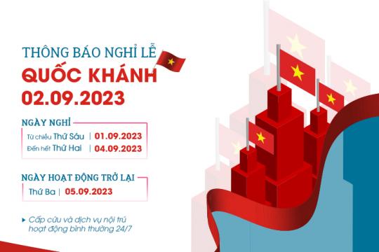 THÔNG BÁO LỊCH HOẠT ĐỘNG TRONG DỊP LỄ QUỐC KHÁNH 2.9.2023