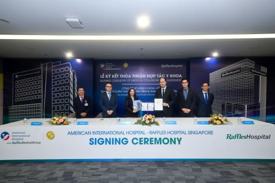 BỆNH VIỆN QUỐC TẾ MỸ (AIH) KÝ KẾT HỢP TÁC Y KHOA VỚI BỆNH VIỆN RAFFLES SINGAPORE