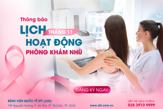 LỊCH HOẠT ĐỘNG PHÒNG KHÁM NHŨ THÁNG 11