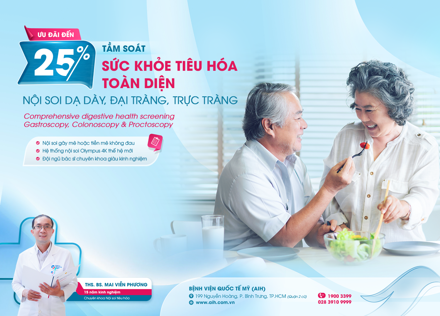 TẦM SOÁT SỨC KHỎE TIÊU HÓA TOÀN DIỆN​ TẠI AIH | NHẬN NGAY ƯU ĐÃI ĐẾN 25%​ GÓI NỘI SOI DẠ DÀY, ĐẠI TRÀNG, TRỰC TRÀNG ​CHUYÊN SÂU