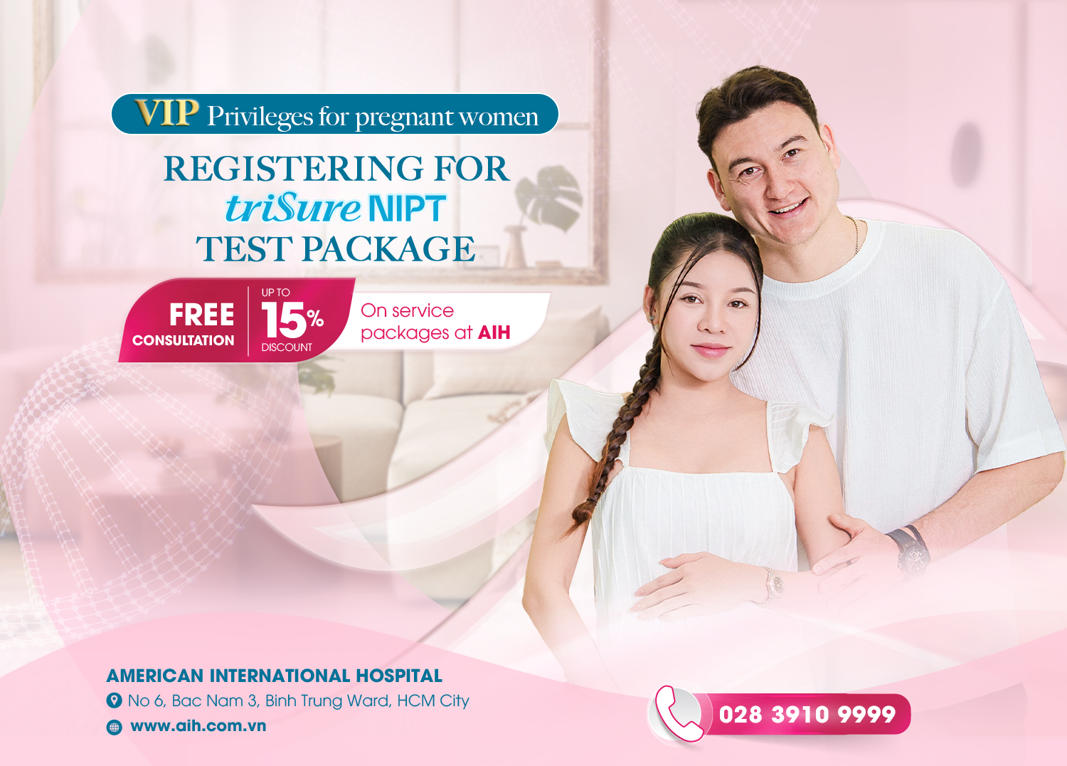 VIP PRIVILEGES FOR PREGNANT WOMEN HOLDING A TRISURE VIP CARD | FREE CONSULTATION & UP TO 15% DISCOUNT ON SERVICE PACKAGES AT AIH