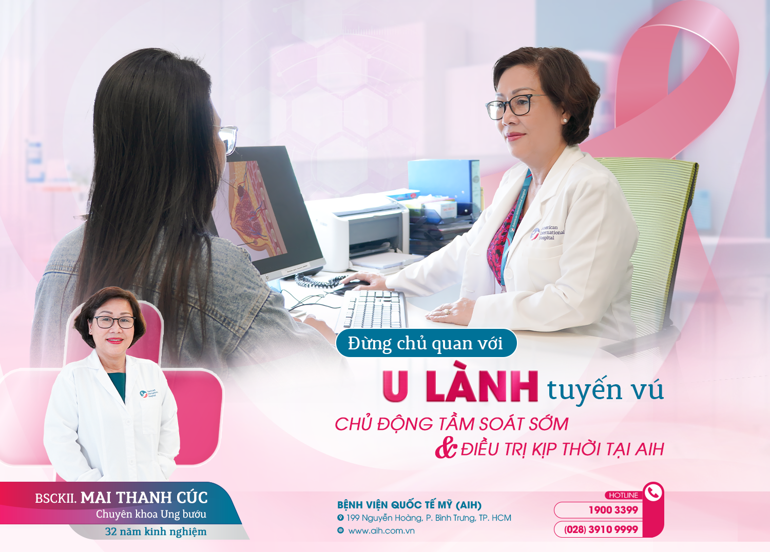 ĐỪNG CHỦ QUAN VỚI U LÀNH TUYẾN VÚ CHỦ ĐỘNG TẦM SOÁT SỚM VÀ ĐIỀU TRỊ KỊP THỜI TẠI AIH