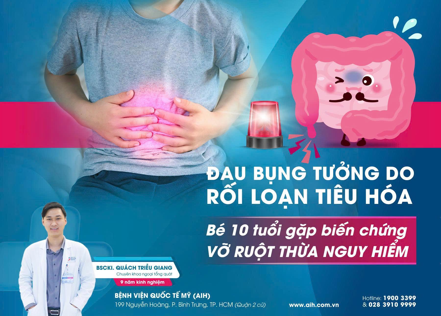ĐAU BỤNG TƯỞNG DO RỐI LOẠN TIÊU HÓA, BÉ 10 TUỔI GẶP BIẾN CHỨNG VỠ RUỘT THỪA NGUY HIỂM